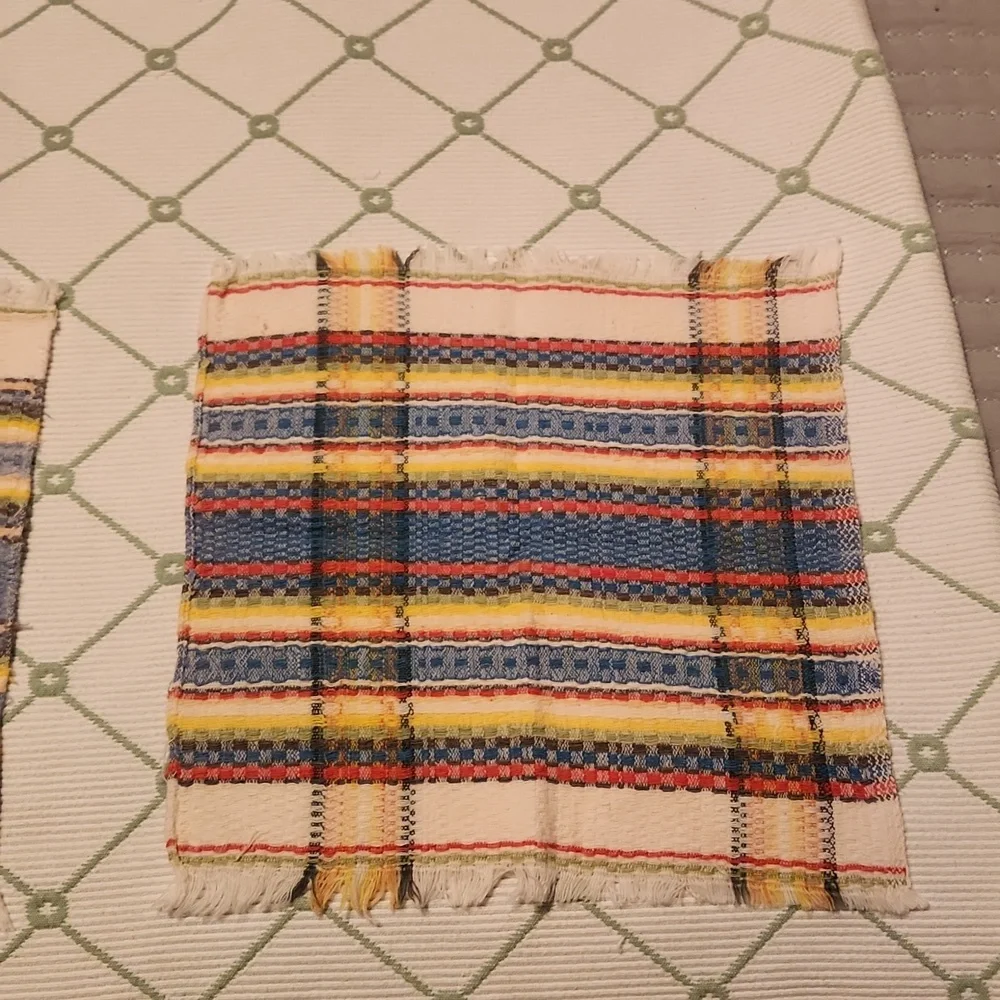 3 cotton vintage cocktail napkins